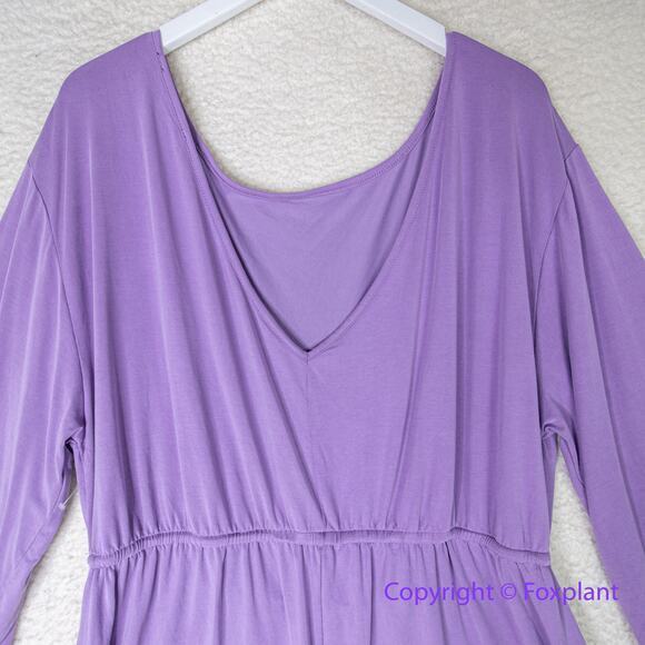 New! Eloquii long bell sleeve purple romper, size‎ 18/20 - Picture 3 of 11